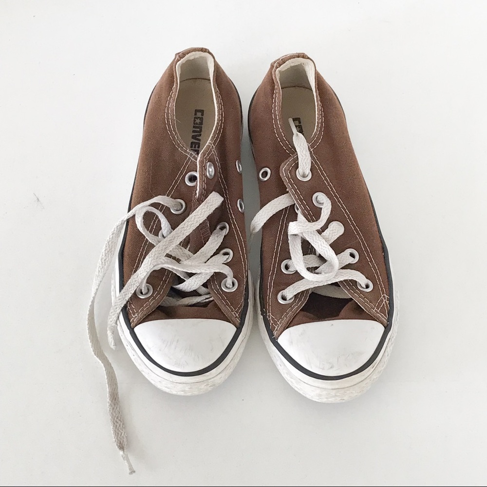 Brown Low Top Converse Sneakers